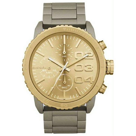 Diesel DZ5303 Mens Stainless Steel Case and Bracelet Gold Dial Chronograph Watch