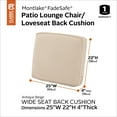 thumbnail image 3 of Classic Accessories Montlake FadeSafe Water-Resistant Patio Lounge Back Cushion, 25 x 22 x 4 inch, Antique Beige, 3 of 26