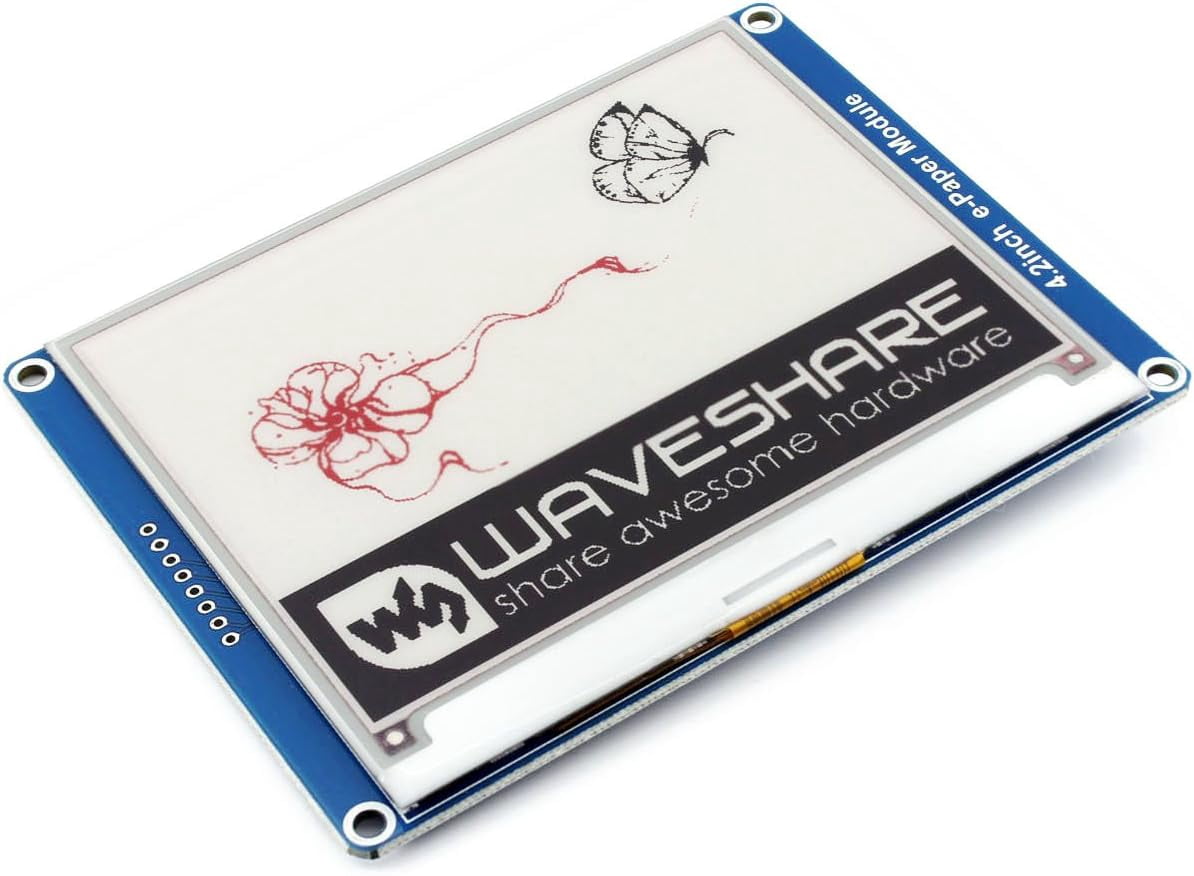 TOP1 Display Module, 400x300 Resolution Screen Red/Black/White Monitor with SPI Interface Support Raspberry/Jetson Nano/Nucleo Boards, 4.2inch e-Paper Module (B)