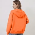 thumbnail image 4 of Mohiass Women Casual Zip Up Fleece Hoodies Relaxed Fit Oversized Sweatshirt with Hood Lightweight Fall Jackets for Women 2025 Orange XL, 4 of 5