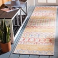 thumbnail image 6 of Safavieh Summer Samia Outdoor Geometric Distressed Runner, Gold/Blue, 2' x 8', 6 of 10