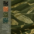 thumbnail image 2 of NICETOWN Velvet Curtains for Bedroom, Leaf Patterned Gold Foil Printed Curtains Soft Luxury Room Darkening Thermal Insulated Rod Pocket Window Drapes, Olive Green, 50"x84", 2 Panels, 2 of 8