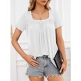 thumbnail image 3 of Fancyglim Womens Shirts Short Sleeve T shirts Tunic Tops, White XL, 3 of 4