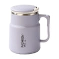 thumbnail image 2 of Taza aislante, taza de té de acero inoxidable con tapa y asa, vaso de café de oficina de 600 ml con infusor extraíble, diseño duradero de grado alimentario, 2 of 7
