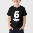 thumbnail image 1 of Blusas y camisas de manga corta con cuello redondo para niños Camiseta estampada de manga corta Cuello redondo Manga corta Casual Versátil Para niñas Niños Top de poliéster, 1 of 4