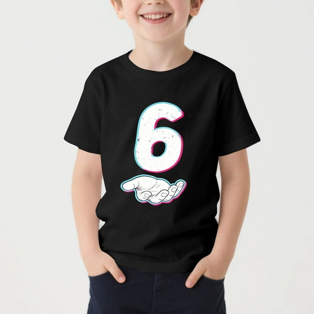 Blusas y camisas de manga corta con cuello redondo para niños Camiseta estampada de manga corta Cuello redondo Manga corta Casual Versátil Para niñas Niños Top de poliéster