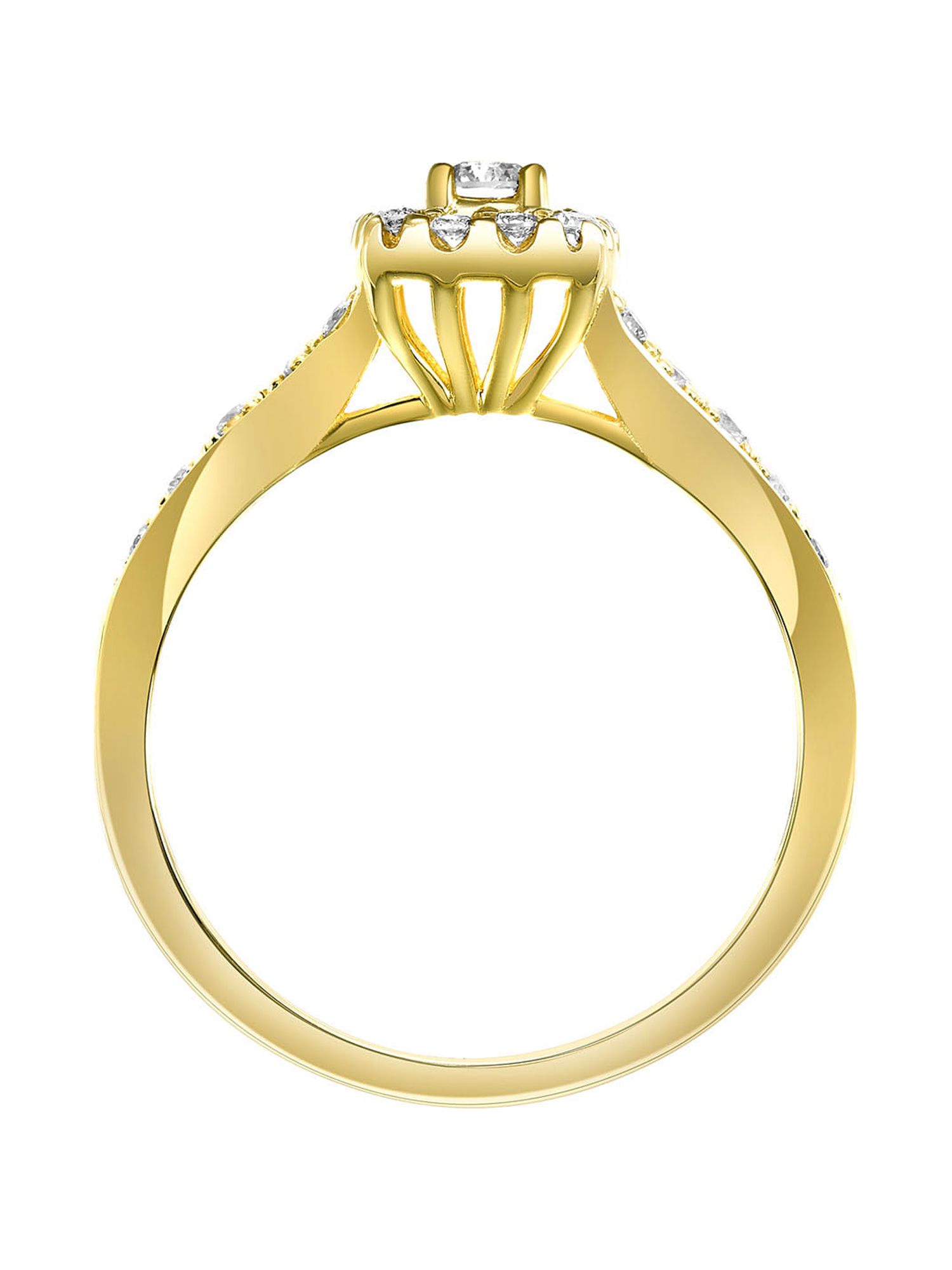 3/8ctw 14KT Yellow Gold Square Genuine Certified Diamond "Rosea" Engagement Ring by Keepsake (H-I, I2)