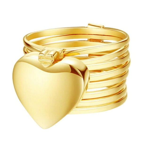 Fashion Retractable Bangle Heart Foldable Finger Ring Bracelet