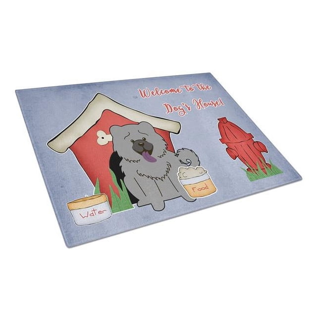 Carolines Treasures BB2893LCB Dog House Collection Chow Chow Blue Glass Cutting Board, Large