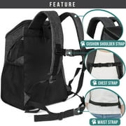 PetAmi Cat Backpack Carrier, Airline Approved Pet Carrier Backpack for Small Dogs and Large Cats, Soft Sided Collapsible Ventilated with Sherpa Bed for Hiking Travel, Max 18 lbs, Heather Charcoal