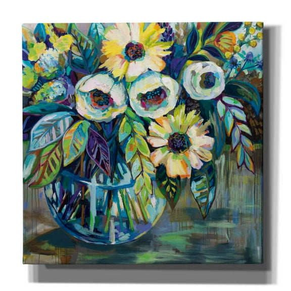 Epic Graffiti 'Blue Light' by Jeanette Vertentes, Canvas Wall Art, 18"x18"