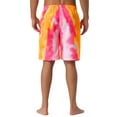thumbnail image 3 of INSPIRE CHIC Mens Summer Colorful Tie-dyed Pattern Drawstring Elastic Waist Board Shorts 28 Pink Yellow, 3 of 5
