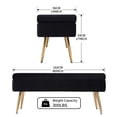 thumbnail image 5 of Storage Bench-Entryway Bench,Ottoman for Bedroom End of Bed,Modern Velvet Benche Bedroom Benches for Foot of Bed,Upholstered Bench with Golden Legs 40" Black, 5 of 6