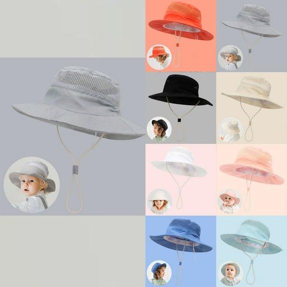 LOVZFMLL Baby & Toddler Bucket Hat Adjustable Sun Protection Outdoor Fishing Playing Beach Sun Hat for Boys Girls Age 6 Months-4 Years