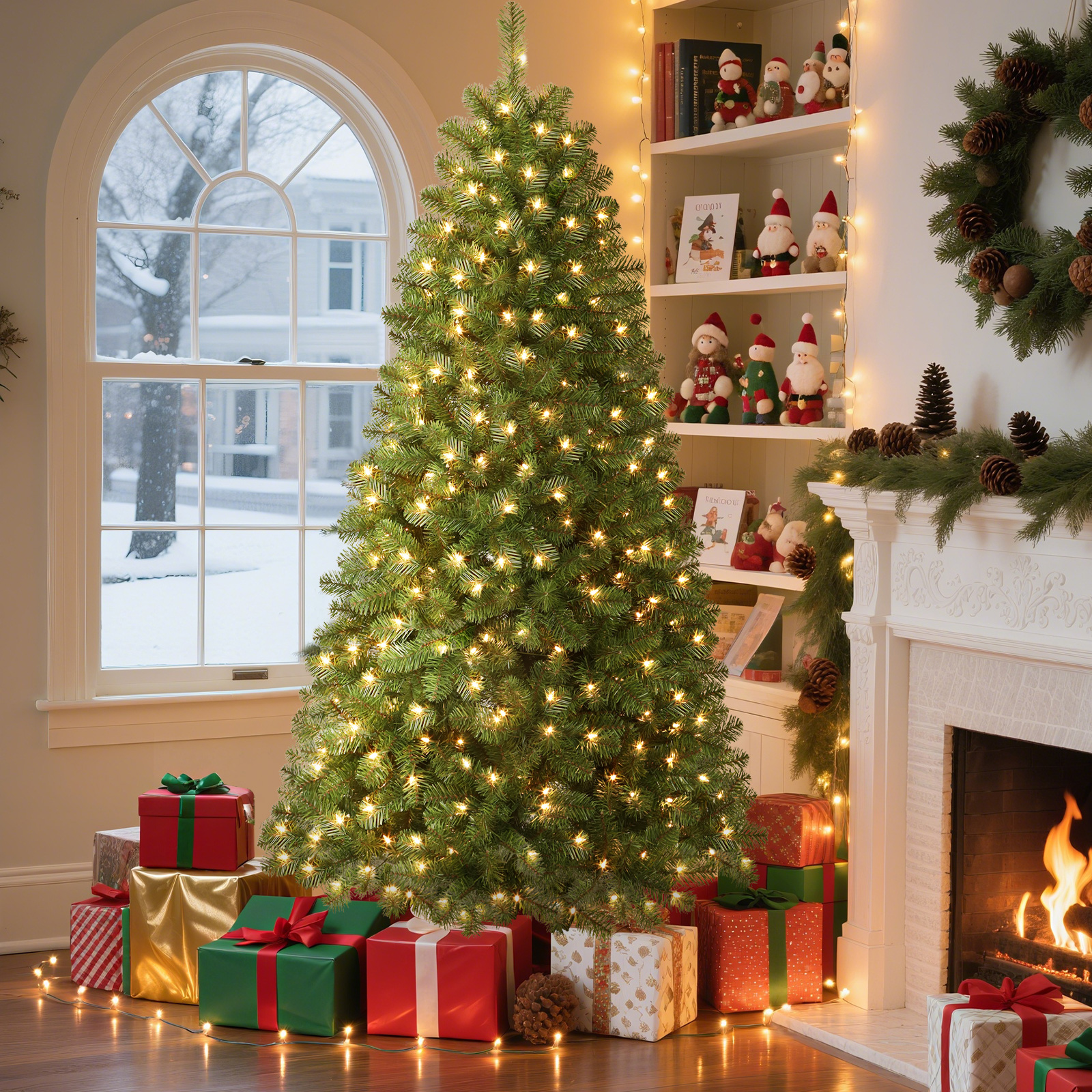 Lolsea 7ft Pre-Lit Premium Artificial Christmas Tree, Warm White photo 5