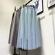 thumbnail image 2 of Falda de malla de cintura alta adelgazante con diseño de cielo estrellado para mujer, nueva falda de línea A de longitud media con parches de lentejuelas estilo 2024, 2 of 5