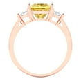 thumbnail image 4 of 2.32 ctw 3 Stone Anniversary Ring for Women | Princess Cut Simulated Yellow Diamond | Hyperallergenic Solid 14K Rose Gold, 4 of 5
