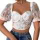 thumbnail image 1 of Parte Superior Sexy Hubble-Bubble Manga Mujeres Perspectiva Crop Top Bandeau Short Top (Multicolor L) Ygjytge para Mujer Multicolor T M, 1 of 9