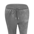 thumbnail image 4 of jjayotai Women Casual Cotton and Linen Solid Drawstring Elastic Waist Long Straight Pants, 4 of 6