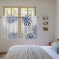 thumbnail image 4 of Blue White Kitchen Curtains, Abstract Grey Chrysanthemum Flower Floral Light Filtering Window Curtain Panels, 2Pcs Rod Pocket Window Treatments Set for RV Dining Room Study Room 42x54 Inches, 4 of 9
