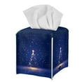 thumbnail image 7 of ZUXONGSY Christmas Tree Square Tissue Box Covers Modern PU Leather Tissue Holder Lightweight Facial Paper Organizer Easy to Install Tissue Box Cover Christmas Home Decoration, 7 of 7