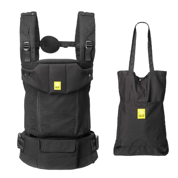 Portabebés Ergonómico LILLEbaby Negro de Algodón con Bolso Convertible