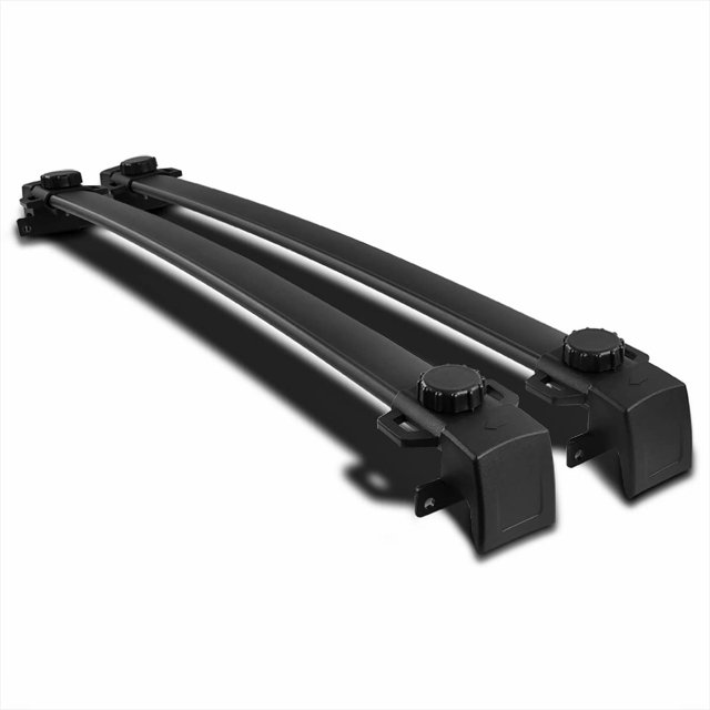 Spec-D Tuning Aluminium Réglable Rail de Cargo Noir Barre Transversale de Toit Compatible avec Jeep Compass 2017-2018