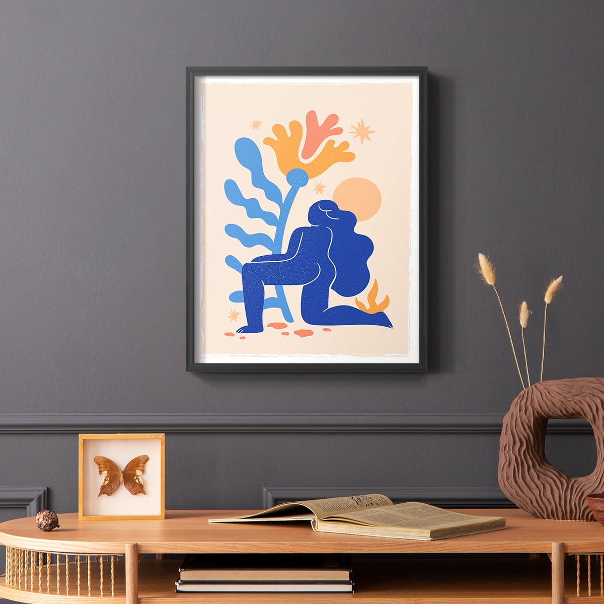 Matisse CCCLXIV in Black Solid Wood 16 x 20 Framed Print