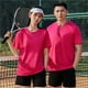 thumbnail image 4 of pstuiky Camisas casuales de manga corta para hombre, Blusa deportiva informal de color liso con cuello redondo y manga corta elástica para hombre camisas casuales para hombre l, 4 of 6