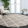 thumbnail image 2 of SAFAVIEH Hudson Shag Jackson Trellis Area Rug, Beige/Ivory, 7' x 7' Round, 2 of 8