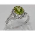 thumbnail image 2 of LBG British Made 10k White GoldWomens Ring Natural Peridot Engagement Ring - 33 size options - Size 7.5, 2 of 7