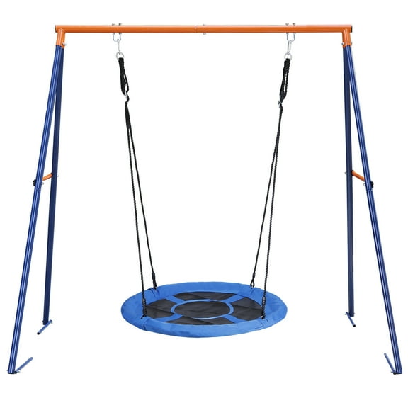 ZENY 40" Tree Swing, Freestanding Steel Swing Stand, Blue, Swing Set Accessories