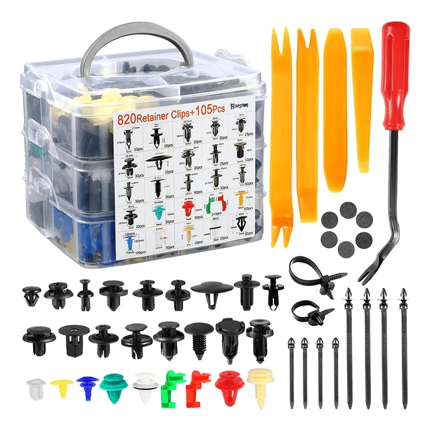 Kit De Grapas Bloosom Automotrices De 925 Piezas Con Quitagrapas Multicolor