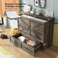 thumbnail image 5 of Merluxy Full Murphy Bed with Storage & Charging Station, Farmhouse Murphy Cabinet with Foldable Panel, for Guest Bedroom, Living Room, Rustic Gray, 5 of 10