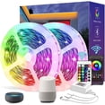thumbnail image 1 of Tira LED de WiFi 20M, Compatible con y Google Home, Luces LED RGB 5050 Música de Tira con Control de APP + Control Remoto IR de 24 Teclas, Sincronización Musical(20M-2 Rollos-IP2, 1 of 5