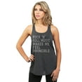 thumbnail image 2 of Rock 'N Roll Music Makes Me Feel Invincible Women's Fashion Sleeveless Flowy Racerback Workout Yoga Tank Top Charcoal Grey X-, 2 of 3