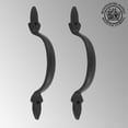thumbnail image 2 of Renovators Supply Black Wrought Iron Cabinet Handle 5.5" L Rustic Ornate Pull Handle Rust Resistant Vintage Drawer and Dresser Door Pulls w/Screws Pack of 2, 2 of 8