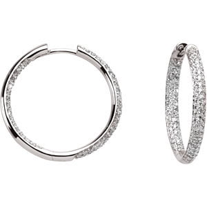 Jewels By Lux 18k White Gold Pair 1 Ct Tw Polished Diamond Earring