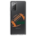 thumbnail image 1 of DistinctInk Clear Shockproof Hybrid Case for Samsung Galaxy Note 20 (6.7" Screen) - TPU Bumper, Acrylic Back, Tempered Glass Screen Protector - Miami Football - Orange, Green, 1 of 3