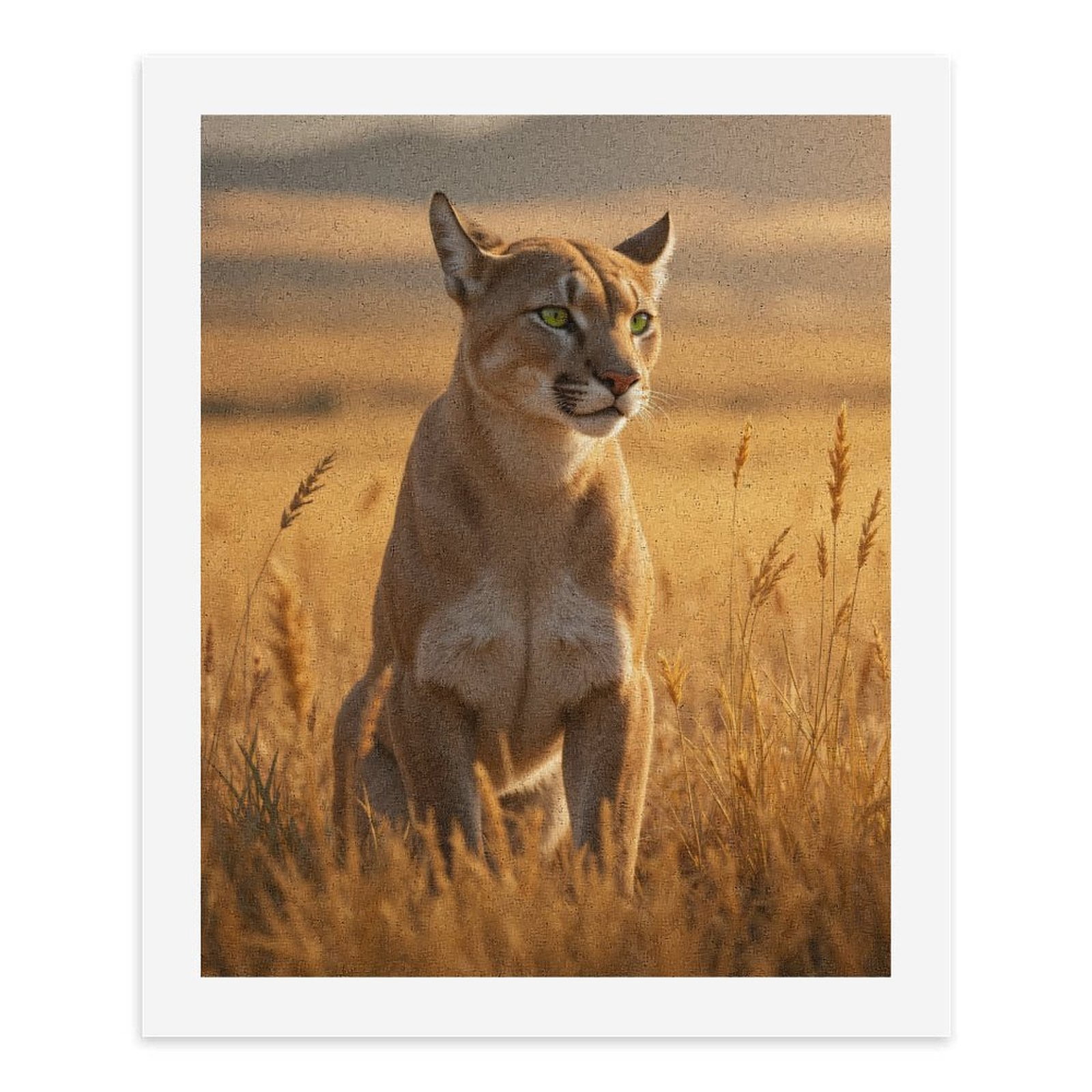Paint by Numbers Kit for Adults, Golden Cougar In Wheat Field Paint by Numbers, Easy Paint by Numbers Kit for Adults Beginner, DIY Adult Paint by Number Kits on Canvas, Home Decor