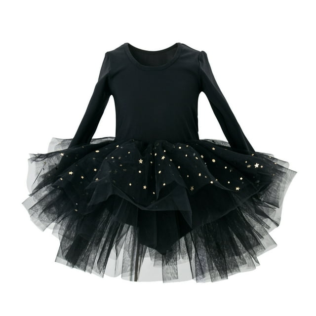 TBWNWG Robe Tutu Performance pour Filles avec Manches Longues Design Personnalité pour Scène et Fête, Taille G-120