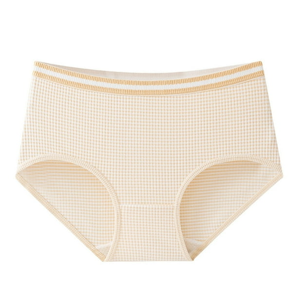 Puntoco Ropa interior para mujer, calzoncillos de moda para mujer, de color liso, que mantienen el calor, de tiro medio, transpirables, para el tiempo libre