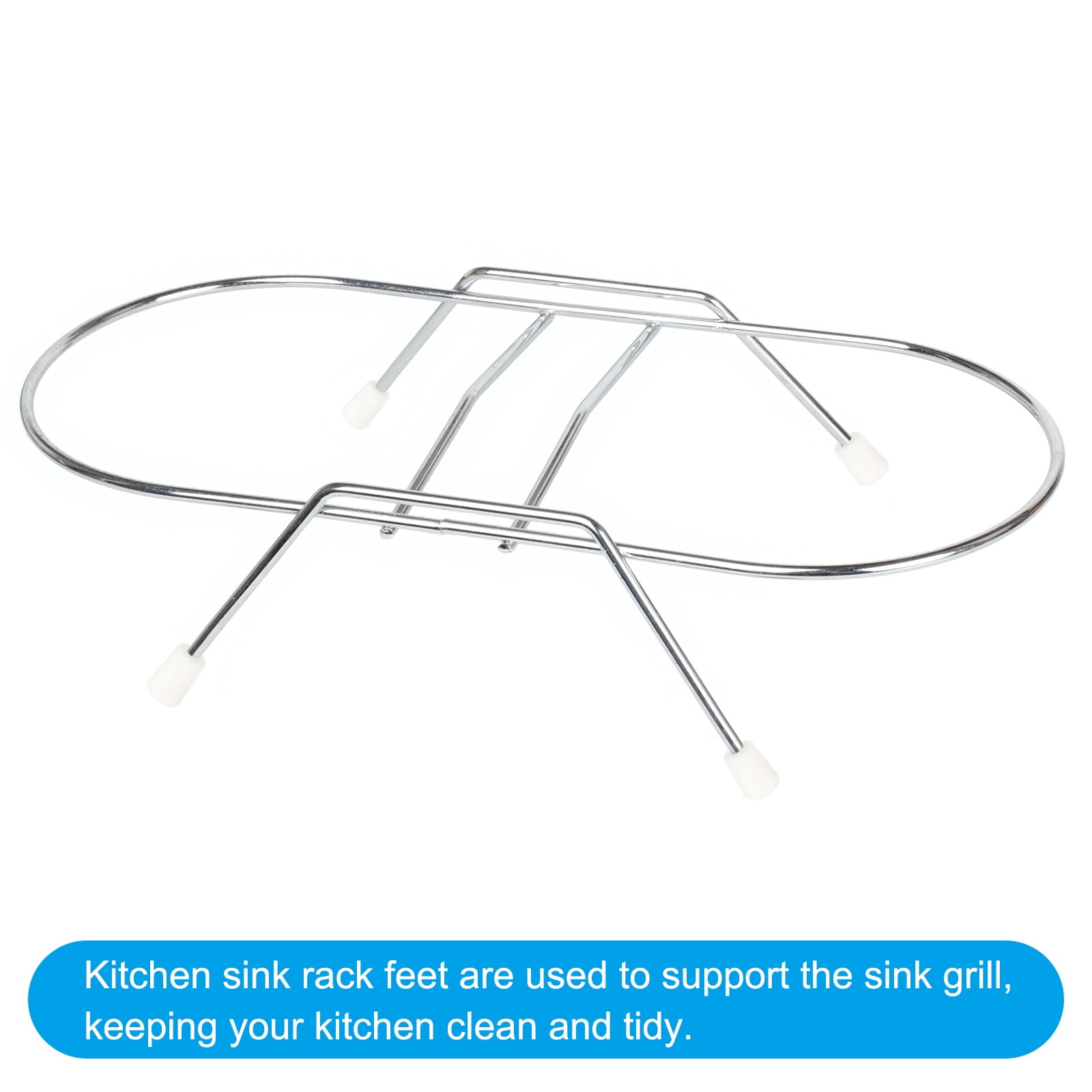 Unique Bargains Kitchen Sink Rack Feet Protective Replacement Bumpers White