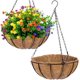 thumbnail image 1 of macetas colgantes de metal con forro de fibra de coco, cesta colgante de alambre redondo de 12 pulgadas con cadena, decoración de porche, macetas, decoración de jardín, riego interior y exterior JFHHH pequeña, 1 of 5