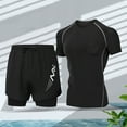 thumbnail image 5 of XBASW Mens Swim Short Swimsuit 2 Piece Sets Summer Sun Protection T Shirts and Swim Trunks with Pockets Quick Dry Beach Outfits M-4XL, 5 of 8