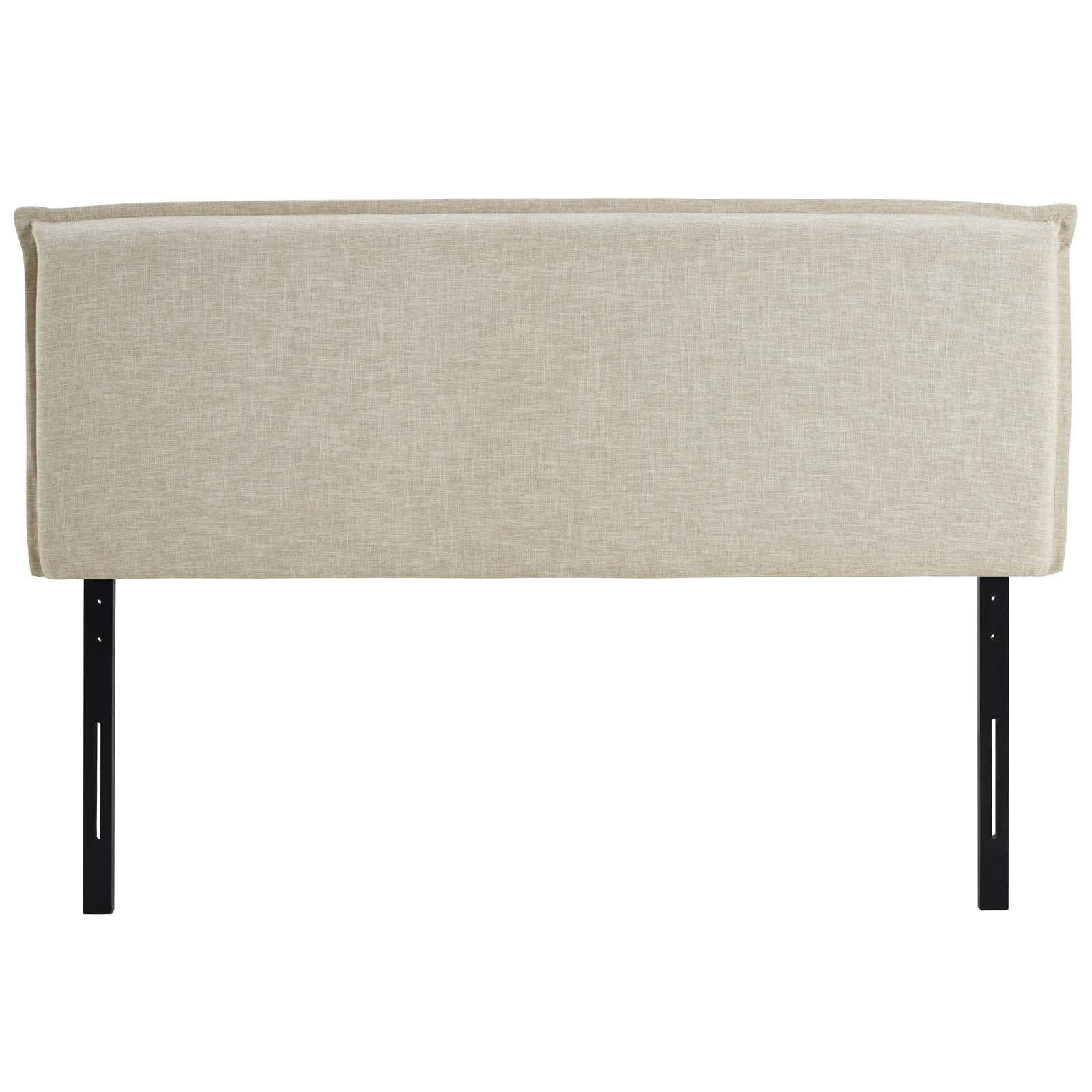 Modern Contemporary Urban Design Bedroom Queen Size Headboard, Fabric, Beige