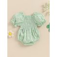 thumbnail image 5 of Musuos Baby Girl Cute Romper 0-24 Months Casual Short Puff Sleeve Floral Print Bodysuit Newborn Playsuit, 5 of 9
