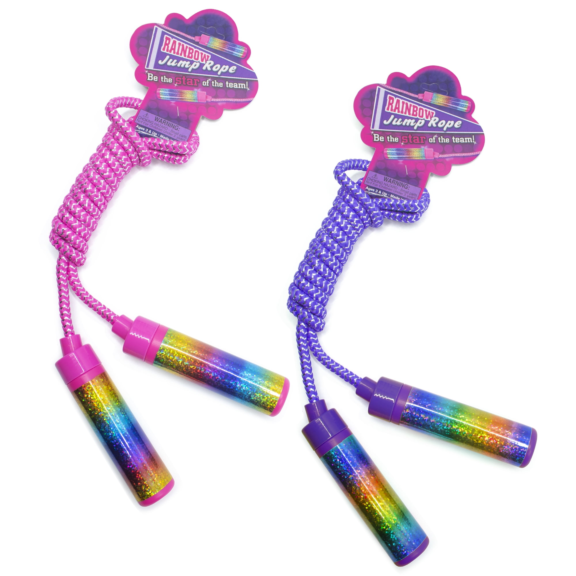 Srenta 84 Inches Kids Rainbow Sparkle Jump Rope, Skipping Rope Cable