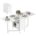 thumbnail image 1 of HOMCOM Folding Dining Table with 4-Shelves, Drop Leaf Kitchen Table, Brown, 1 of 10