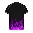 thumbnail image 5 of cllios Muscle Shirts for Men 3D Flame Graphic Tees Casual Short Sleeve Crew Neck Tops Big and Tall Summer Shirt Workout Athletics Tee Shirt Purple XXL, 5 of 5